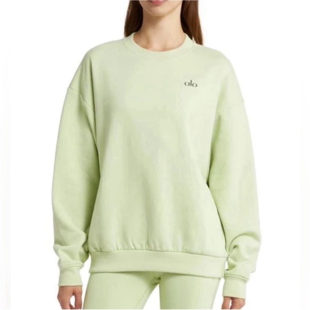 Alo accolade green xs crewneck sweatshirt hoodie